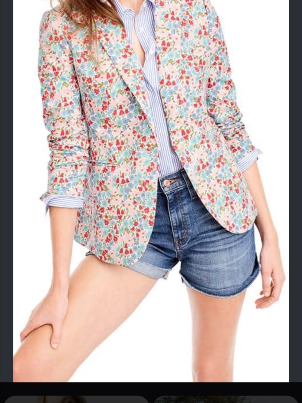 J. Crew Liberty Campbell Floral Print Cotton-Blazer -12